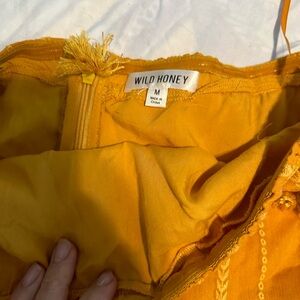 Wild Honey Orange Strapless Mini